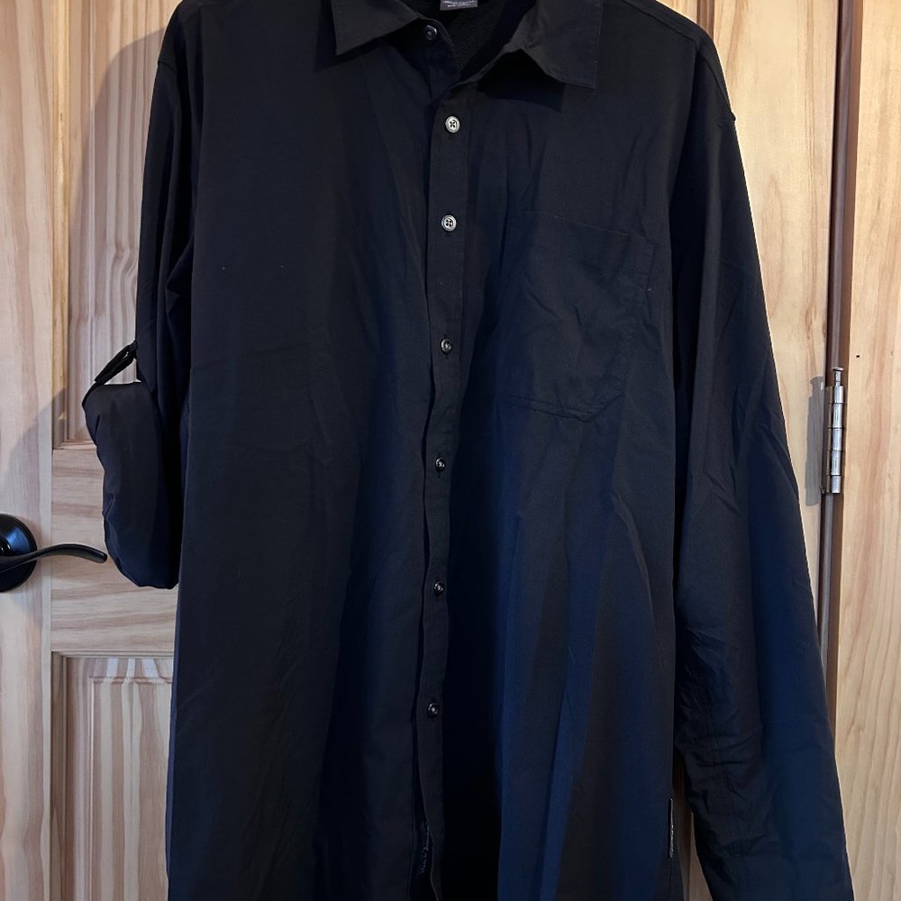 Exofficio button down long sleeve with swiss tabs on sleeves